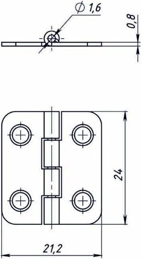 Петля дверная Металлист Карточная 22x24 (10шт, цинк)
