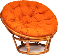 Кресло садовое Tetchair Papasan 23/01 W с подушкой (коньяк/оранжевый) - 