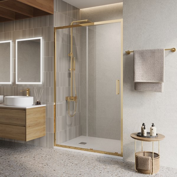 Купить Душевая дверь BelBagno LUCE-BF-1-120-C-ORO в Могилеве