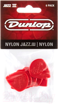 Набор медиаторов Dunlop Manufacturing 47P3N Nylon Jazz III