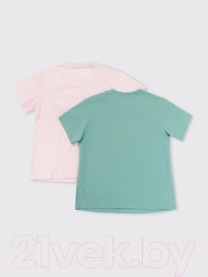 Комплект футболок детских Mark Formelle 117835-2 (р.104-56, шалфей/ромашки на светло-розовом)
