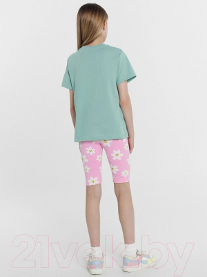 Комплект футболок детских Mark Formelle 117835-2 (р.104-56, шалфей/ромашки на светло-розовом)