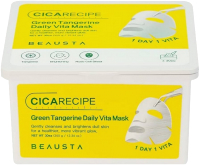 Набор масок для лица Beausta С экстрактом зеленого мандарина и центеллы Cicarecipe (30шт) - 