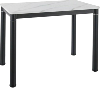Обеденный стол Signal Damar 100x60 (белый мрамор/черный матовый) - 