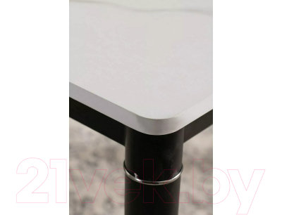 Обеденный стол Signal Damar 110x70 (белый мрамор/черный матовый)