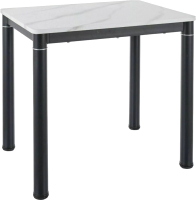 Обеденный стол Signal Damar 80x60 (белый мрамор/черный матовый) - 