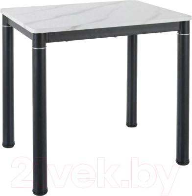 Обеденный стол Signal Damar 80x60 (белый мрамор/черный матовый)