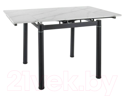 Обеденный стол Signal GD082 80-131x80 (белый мрамор/черный матовый)