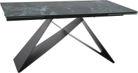 Обеденный стол Signal Westin Ceramic 160-240x90  (Verde Alpi морской/черный матовый) - 