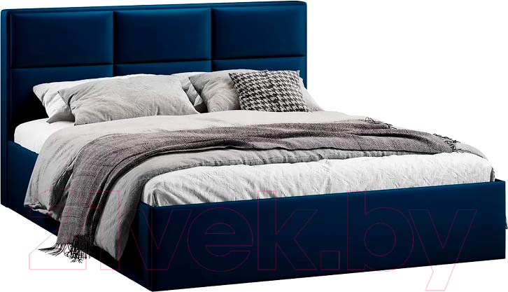 Двуспальная кровать ТриЯ Стелла Тип 1 c ПМ 160x200 (велюр Confetti Blue) — фото 1