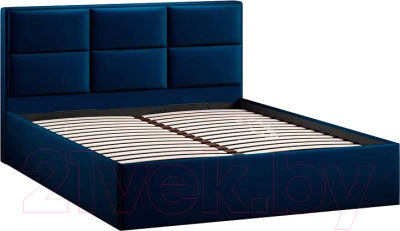 Двуспальная кровать ТриЯ Стелла Тип 1 c ПМ 160x200 (велюр Confetti Blue)