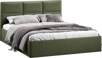 Двуспальная кровать ТриЯ Стелла Тип 1 c ПМ 160x200 (микровелюр Jercy Deep Green) - 