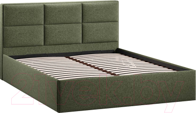 Двуспальная кровать ТриЯ Стелла Тип 1 c ПМ 160x200 (микровелюр Jercy Deep Green)