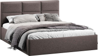 Двуспальная кровать ТриЯ Стелла Тип 1 c ПМ 160x200 (микровелюр Jercy Stone) - 