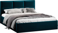 Двуспальная кровать ТриЯ Стелла Тип 1 c ПМ и заглушиной 160x200 (велюр Confetti Izumrud) - 