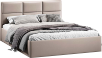 Двуспальная кровать ТриЯ Стелла Тип 1 c ПМ и заглушиной 160x200 (велюр Confetti Smoke) - 