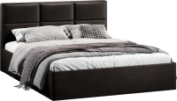 Двуспальная кровать ТриЯ Стелла Тип 1 c ПМ и заглушиной 160x200 (велюр Confetti Stone) - 