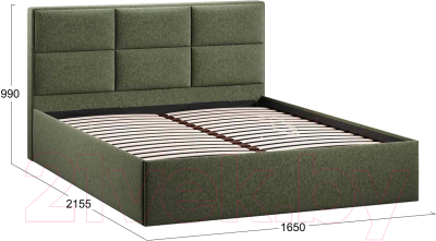 Купить Двуспальная кровать ТриЯ Стелла Тип 1 c ПМ и заглушиной 160x200  