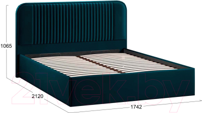 Двуспальная кровать ТриЯ Тиффани Тип 1 c ПМ 160x200 (велюр Confetti Izumrud)