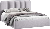 Двуспальная кровать ТриЯ Тиффани Тип 1 c ПМ 160x200 (микровелюр Jercy Silver) - 