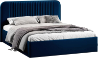 Двуспальная кровать ТриЯ Тиффани Тип 1 c ПМ и заглушиной 160x200 (велюр Confetti Blue) - 