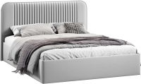 Двуспальная кровать ТриЯ Тиффани Тип 1 c ПМ и заглушиной 160x200 (велюр Confetti Silver) - 
