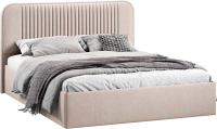 Двуспальная кровать ТриЯ Тиффани Тип 1 c ПМ и заглушиной 160x200 (велюр мокко светлый) - 