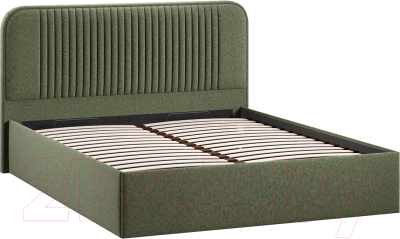 Двуспальная кровать ТриЯ Тиффани Тип 1 c ПМ и заглушиной 160x200 (микровелюр Jercy Deep Green)