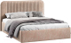 Двуспальная кровать ТриЯ Тиффани Тип 1 c ПМ и заглушиной 160x200 (микровелюр Wellmart Dark Beige) - 