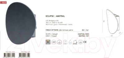 Бра уличное Arte Lamp Eclipse A6079AL-1GY