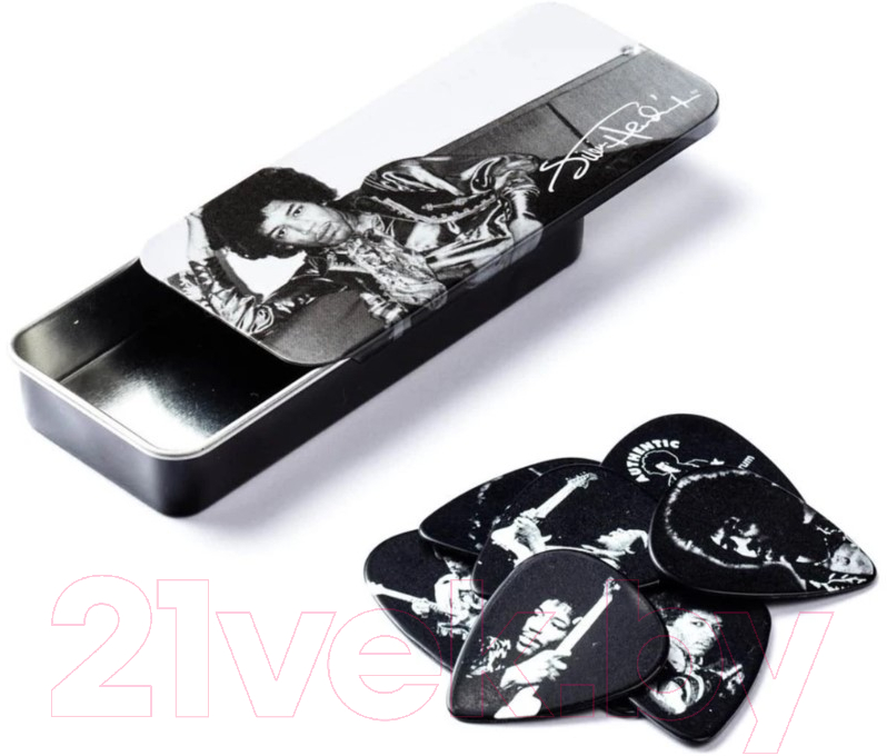 Набор медиаторов Dunlop Manufacturing JHPT05H Jimi Hendrix Silver Portrait