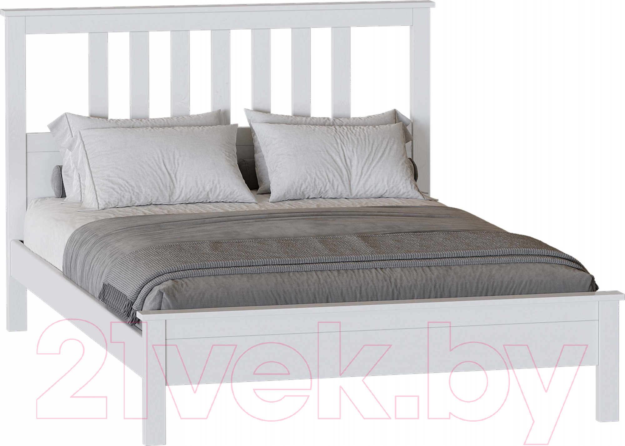 Двуспальная кровать Мебельград Эдит 160x200 (белый фактурный)