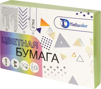 Бумага Tintacolor А4 80 г/м2 / 411006 (500л, пастель зеленый) - 