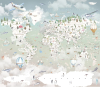 Фотообои листовые Citydecor Детская Карта мира 351 (300x260см) - 