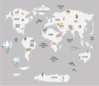 Фотообои листовые Citydecor Детская Карта мира 385 (300x260см) - 