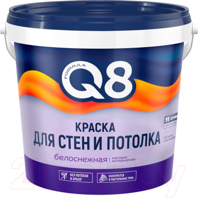 Изображение товара Краска Formula Q8 Для стен и потолка полиакриловая / 05-154-002-027 (2.7кг)