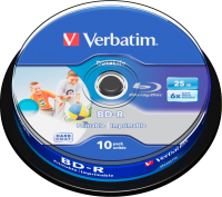 Набор дисков BD-R Verbatim SL Datalife Printable 25Gb / 43804 (10шт) - 