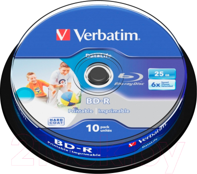Изображение товара Набор дисков BD-R Verbatim SL Datalife Printable 25Gb / 43804 (10шт)