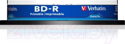 Изображение товара Набор дисков BD-R Verbatim SL Datalife Printable 25Gb / 43804 (10шт)