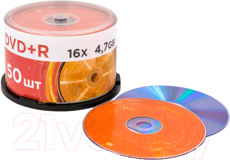 Набор дисков DVD+R Mirex 4.7Gb 16x / UL130013A1B