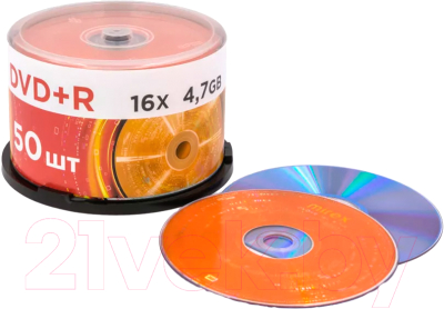 Набор дисков DVD+R Mirex 4.7Gb 16x / UL130013A1B (50шт)