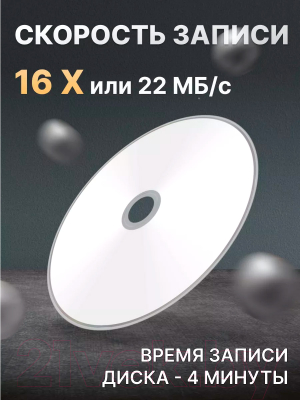 Набор дисков DVD-R Mirex Printable Ink-Jet 4.7Gb 16x / UL130088A1B (50шт)