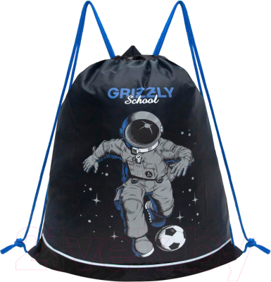 Мешок для обуви Grizzly OM-41-3 (черный/синий)
