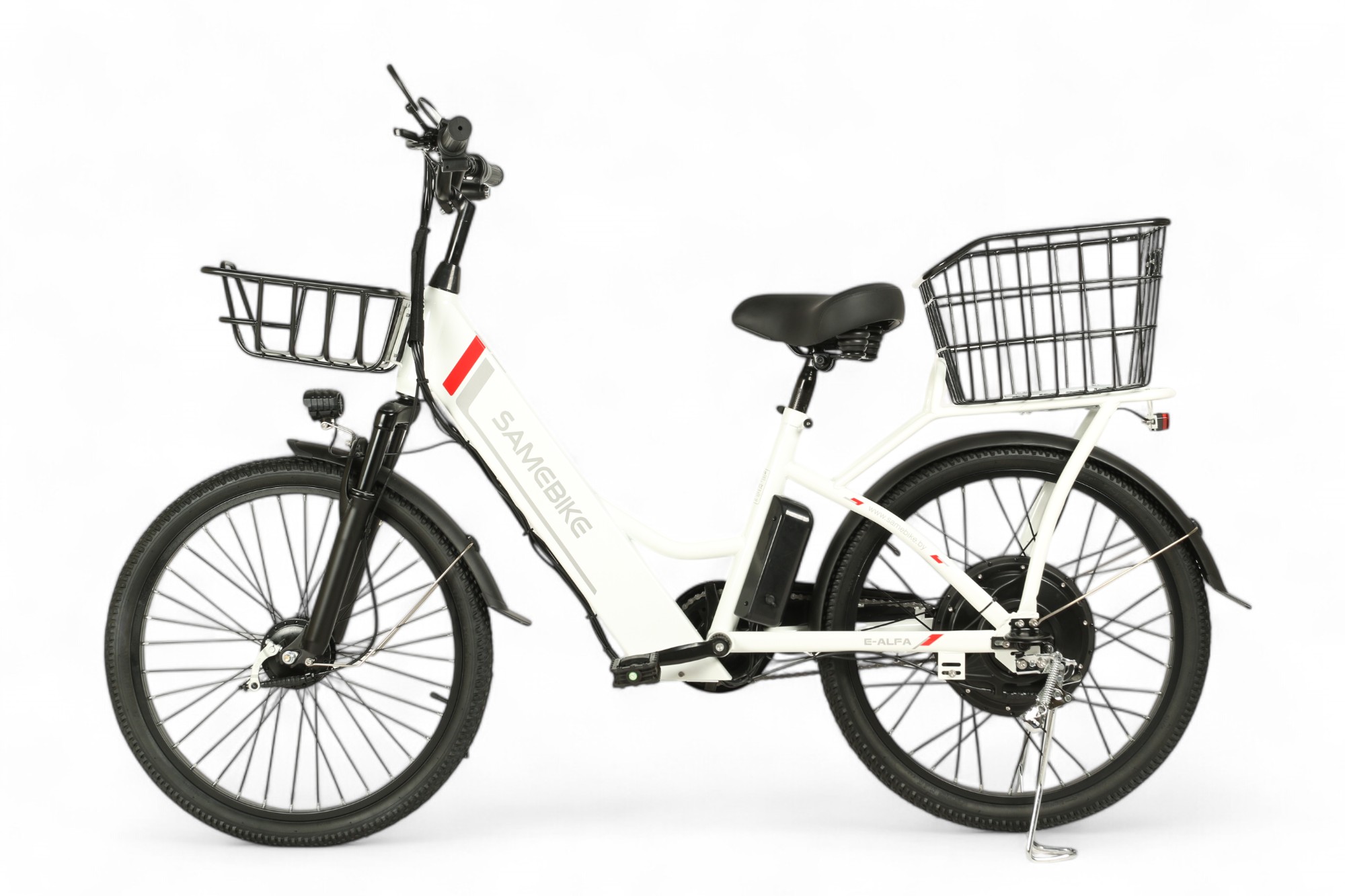 Электровелосипед Samebike Е-Alfa New со стальной рамой SB-E-ALFA350-36/10 (белый)
