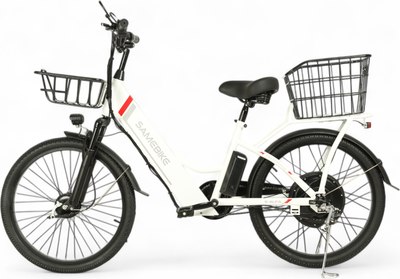 Электровелосипед Samebike Е-Alfa New со стальной рамой SB-E-ALFA350-36/10 (белый) - 