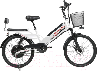 Электровелосипед Samebike Е-Alfa New со стальной рамой SB-E-ALFA350-36/10 (белый)