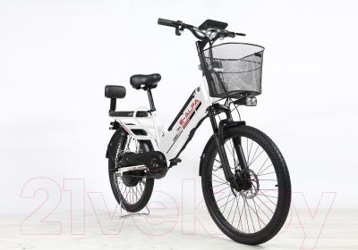 Электровелосипед Samebike Е-Alfa New со стальной рамой SB-E-ALFA350-36/10 (белый)