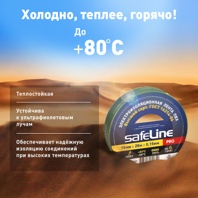 Набор изолент Safeline 15/20 (5шт, зеленый)