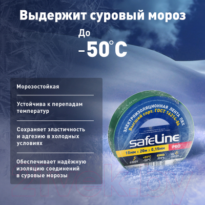 Набор изолент Safeline 15/20 (5шт, зеленый)