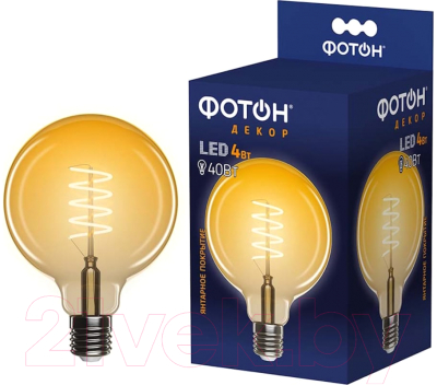 Лампа Фотон LED FL G95-S 4W E27 2200K (серия Декор)